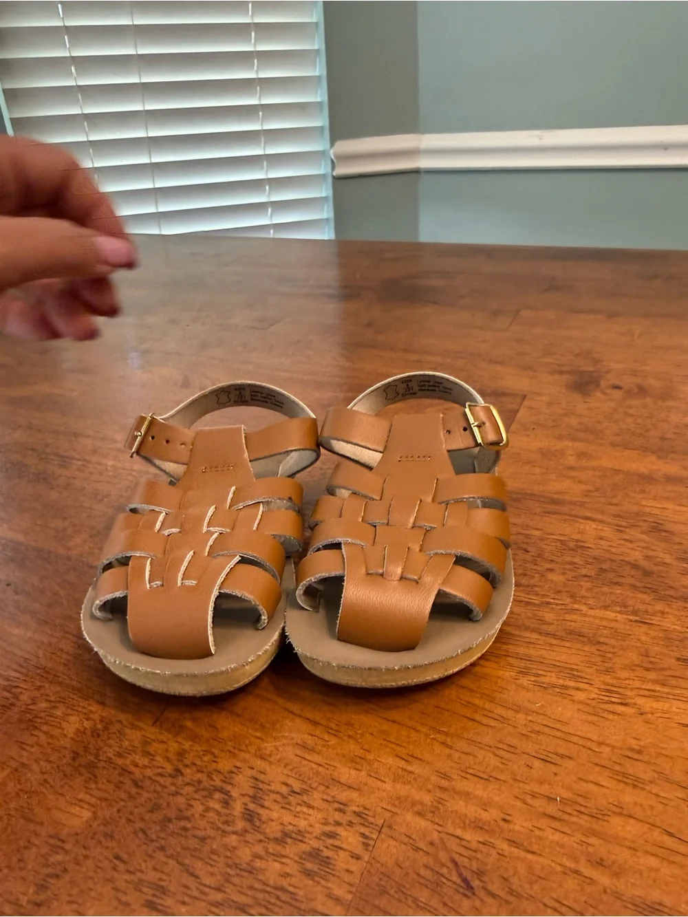 Salt Water Sandals Sun-San Sailor Tan Leather Kids Toddler Fisherman Shoes 8